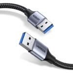 Ugreen USB-A Male to USB-A Male USB 3.0 Alu Case Braided Cable 2M Black - US373
