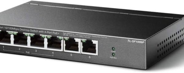 TP-Link 6-Port 10/100Mbps Desktop Switch with 4-Port PoE+ - TL-SF1006P