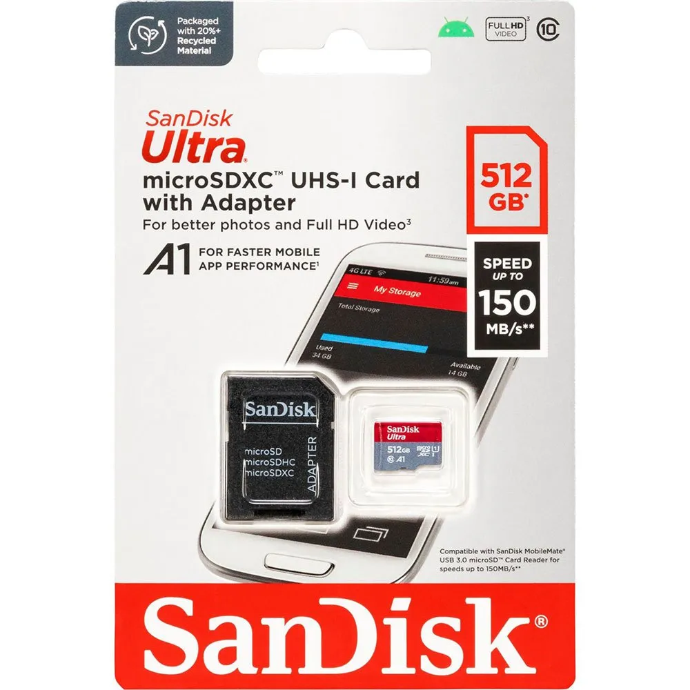 SanDisk Ultra SD Card 150MBs 512GB