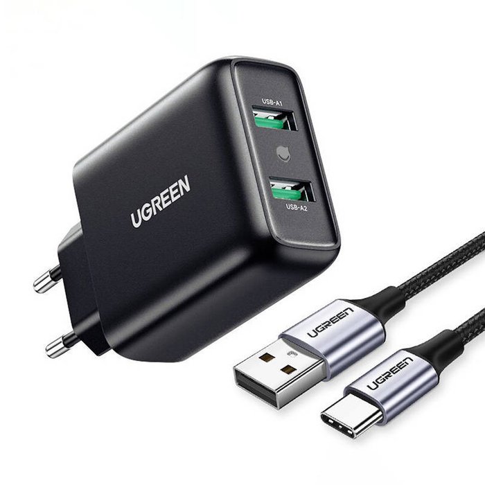 UGREEN USB Fast Charger UK Black – CD161