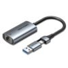 Vention USB-C + USB-A to Gigabit Ethernet Adapter 0.15M Gray Aluminum Alloy Type – CFQHB