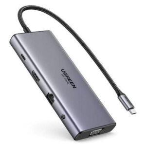 UGREEN 11-in-1 USB-C Hub HDMI/VGA/RJ45/SD/TF/Audio/PD – CM639