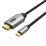 Vention Cotton Braided USB-C to HDMI Cable 1M Black Aluminum Alloy Type – CRBBF