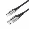 Vention USB 2.0 A Male to 2-in-1 Micro-B & USB-C Male 3A Cable 0.5M Gray Aluminum Alloy Type – CQEHD