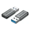 Vention USB 3.0 Male to USB-C Female Adapter Gray Aluminum Alloy Type – CDPHO
