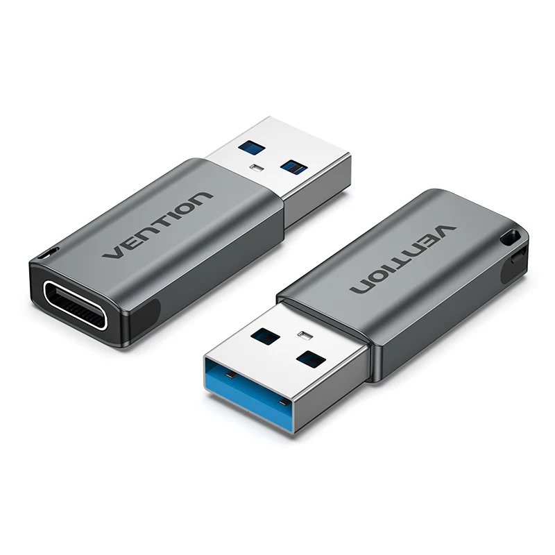 Vention USB 3.0 Male to USB-C Female Adapter Gray Aluminum Alloy Type – CDPHO