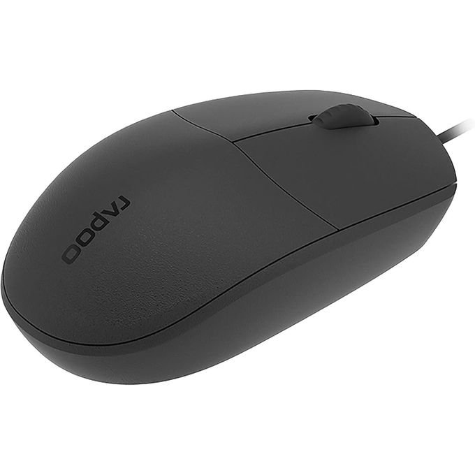 Rapoo N200 Wired Ambidextrous Full Size Mouse, Black