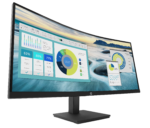 HP P34hc G4 34" WQHD USB-C Curved Monitor, Integrated Speakers, Height/Tilt Adjustable, Black - Model No: 21Y56AS