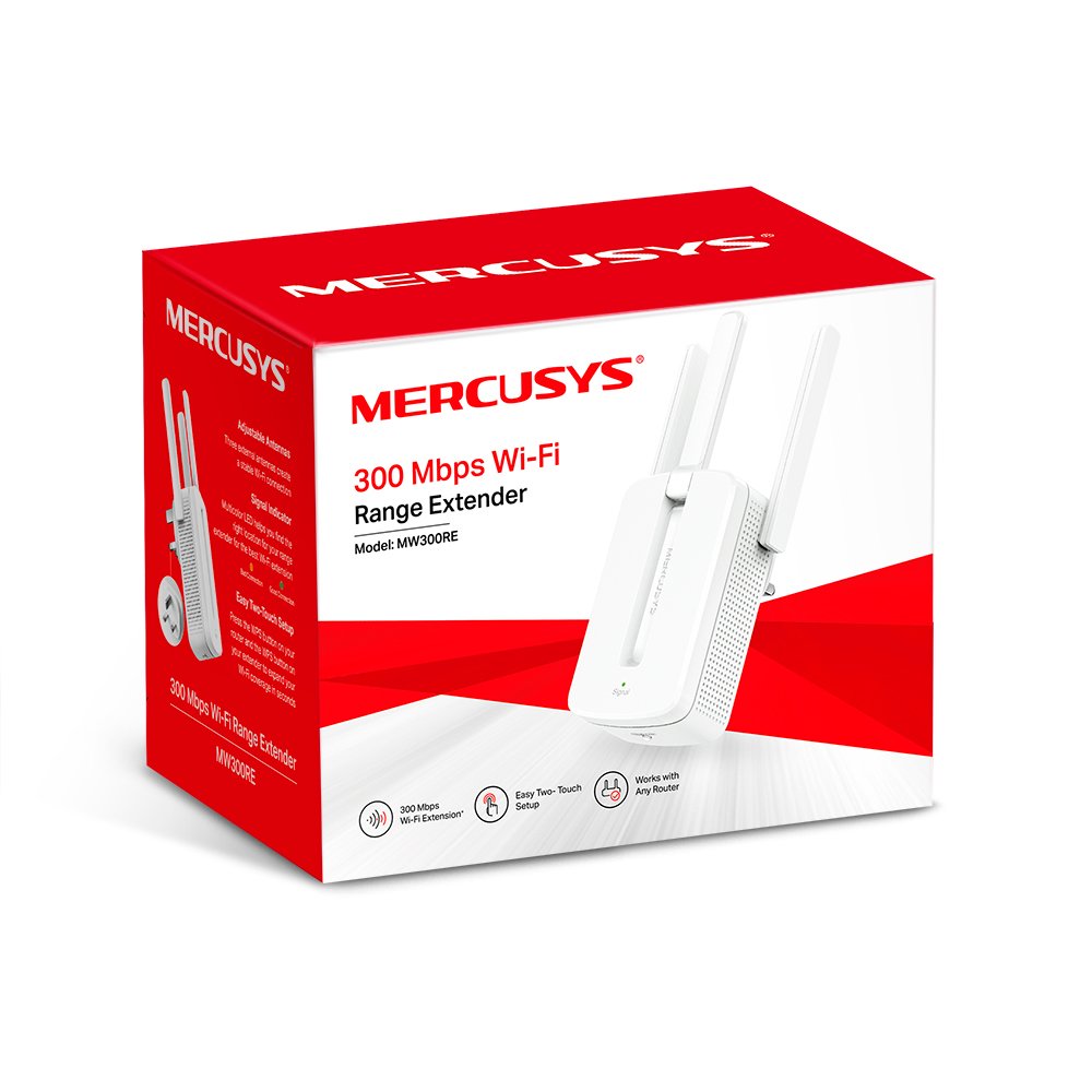MERCUSYS 300Mbps Wi-Fi Range Extender - Model No: TL-MW300RE