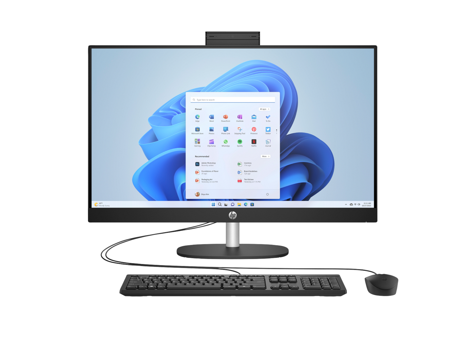 HP All-in-One 27-cr0155nh, Intel Core i7 1355U, 8GB DDR4 RAM, 512GB SSD, FreeDOS, 27" FHD Touch Screen - Model No: A99BNEA