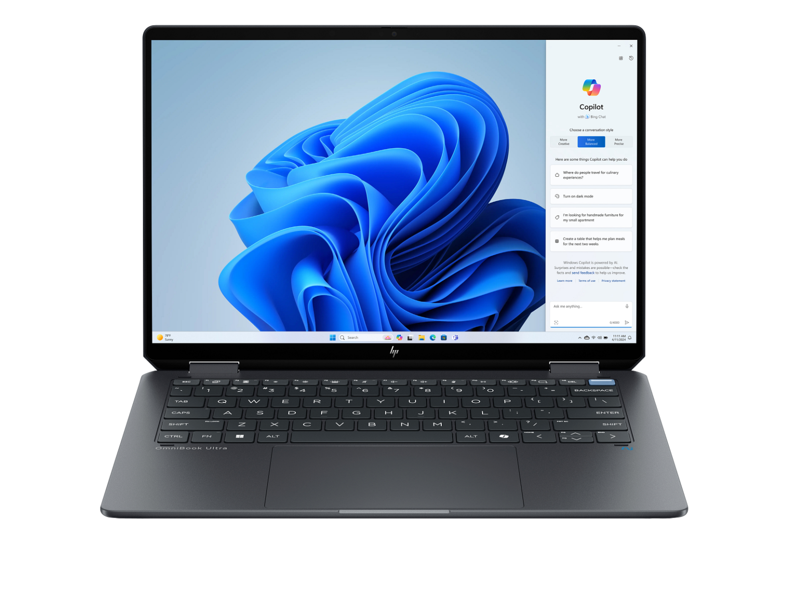 HP OmniBook Ultra Flip 14-fh0013dx, Intel Core Ultra 7 256V, 16GB LPDDR5x RAM, 1TB SSD, Intel Arc Graphics, Windows 11 Home, 14" 3K OLED 120Hz Touch Screen - Model No: A9SR3UA