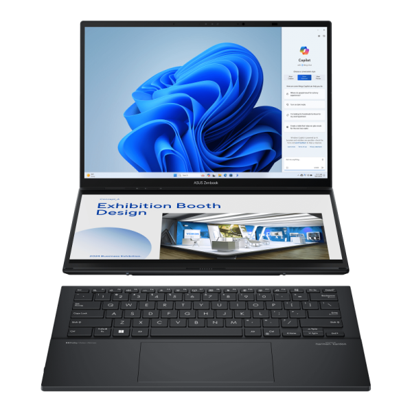 ASUS Zenbook Duo UX840, Intel Core Ultra 9 285H, 32GB DDR5 RAM, 2TB SSD, Windows 11 Home, Dual 14" 3K OLED Touch Screen 120Hz - Model No: 90NB14X1-M00670