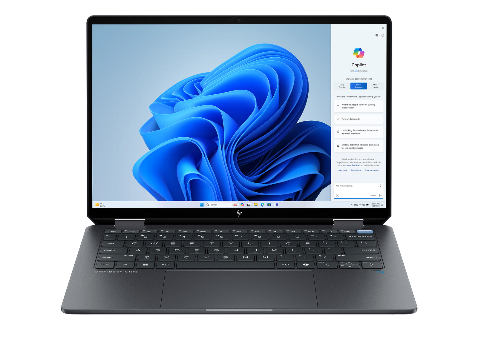 HP OmniBook Ultra Flip 14-fh0033dx, Intel Core Ultra 9 288V, 32GB LPDDR5x RAM, 2TB SSD, Intel Arc Graphics, Windows 11 Home, 14" 3K OLED 120Hz Touch Screen - Model No: AW5Z6UA