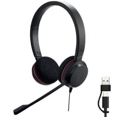 Jabra Evolve 30 II USB-C Wired Stereo Headset, Noise-Cancelling Mic, MS Teams – Model No: 5399-823-369