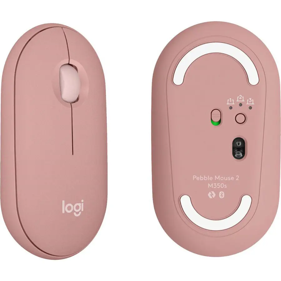 Logitech M350s Pebble Bluetooth Mouse, Tonal Rose - Model No: 910-007014