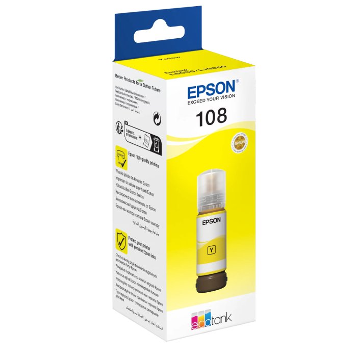 Epson 108 Cyan Ink Cartridge 70ml - for L18050, L8100, L8050 - Model No: C13T09C24A